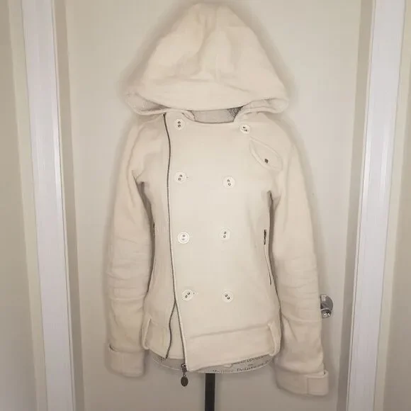 Hooded wool bomber jacket - Picture 6 of 16